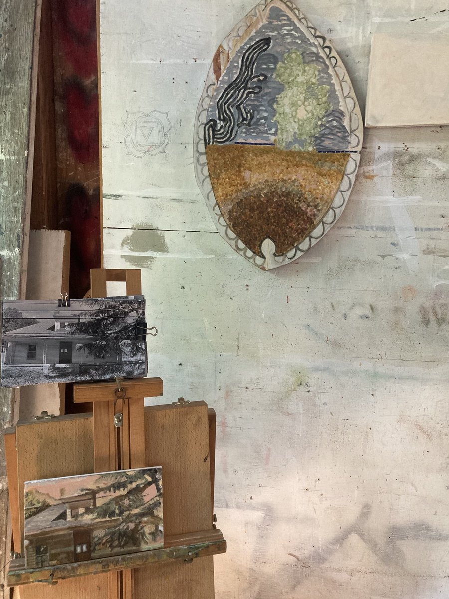 DammanWorks's tweet photo. Rabbit skin glue stinks and “Shield”WIP #saatchiartist #archivalpainting #eggtempra #DammanWorks #paintersstudio https://t.co/CUPBL5Oj6F