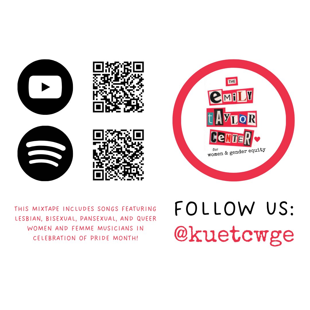 KUETCWGE's tweet photo. We're excited to launch our #femmefrequencies initiative to amplify the creativity of women, femmes, &amp; marginalized genders &amp; build a feminist community around the joy of sharing music.

Our 1st monthly #mixtapemonday is Sapphic Songs: A #Pride Mixtape!🌈

https://t.co/xFsE5phiqq https://t.co/A7tMAmFhPU