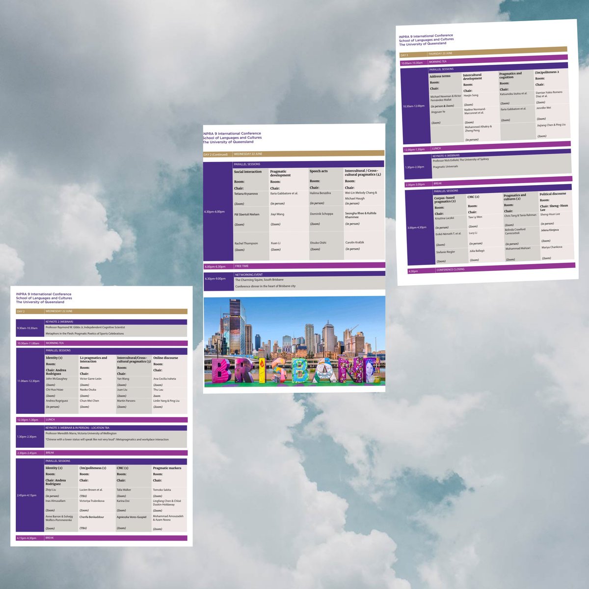 📢 The draft programme for <a href="/inpra9/">INPRA9</a> is here! 🥳

#3days #4keynotes #32sessions #92presentations 

If you'd like to attend the conference via Zoom, you can register via our website -> Registration -> online attendance 📥

💻 languages-cultures.uq.edu.au/inpra2020