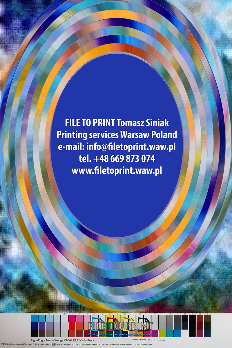 Dzisiaj rano o 06:23am kolejny raz zostałem obudzony ze snu sztucznymi dźwiękami.. Pozdrawiam wszystkie znajome drukarnie z zachodniej Polski. Proof kolorystyczny do A2+. FILE TO PRINT T.Siniak filetoprint.waw.pl #filetoprint #proofing #druk #poligrafia #Warszawa #Polska