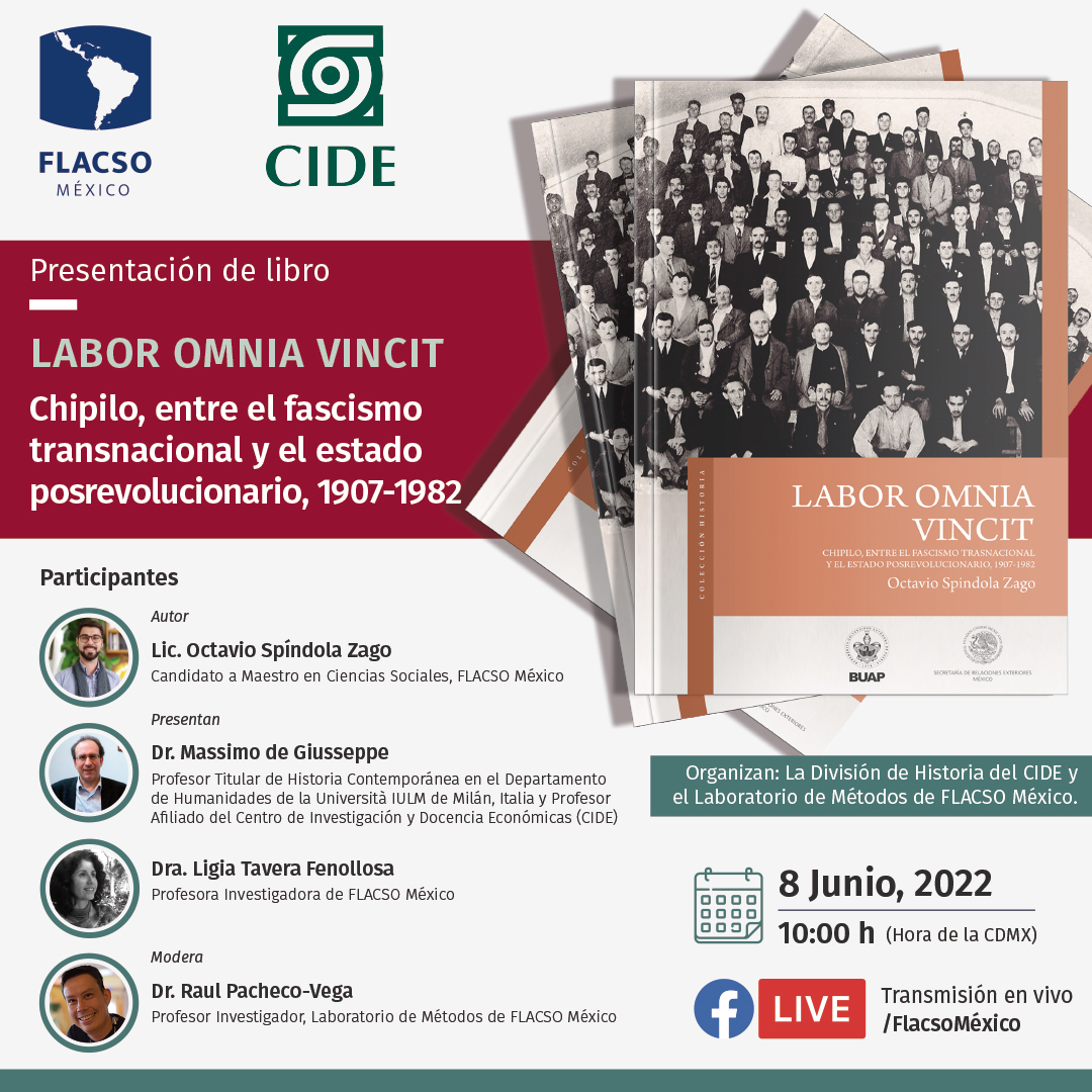 FlacsoMx's tweet photo. #FLACSOMx y @CideHistoria invitan a presentación del libro Labor Omnia Vincit: Chipilo, entre el fascismo transnacional y el estado posrevolucionario, 1907-1982.

Participan: @tavsz7, Massimo de Giusseppe, Ligia Tavera y @raulpacheco.

🗓️8 junio · 10:00 h
https://t.co/yJZYkZKs0v https://t.co/MRUEKH28ya
