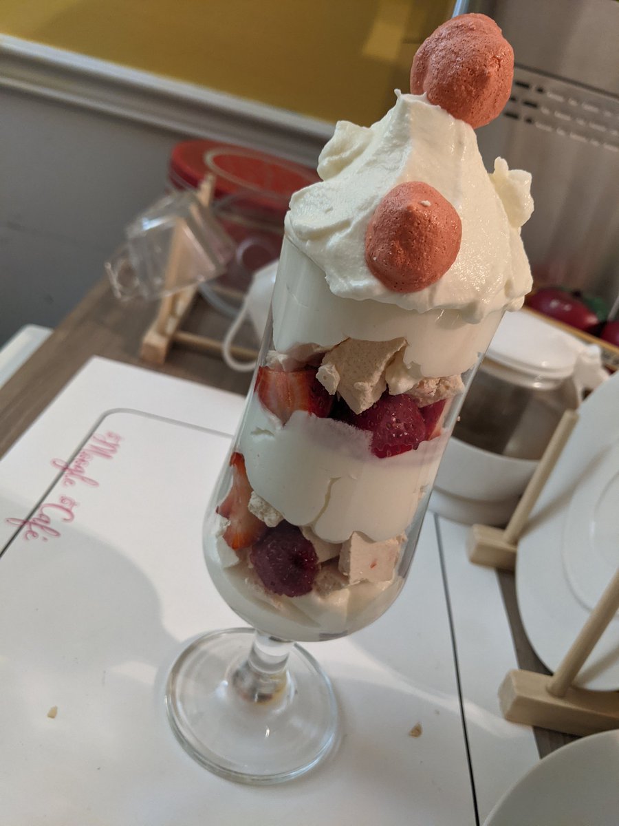 mooglecafe's tweet photo. Here it is! The Moogle Cafe's version of an Eton Mess...the Eton Moogle Parfait! Layers of cream, strawberries and crushed meringue cookies!
Suggestion thanks to @MikeKitKnight31
#moogle #mooglecafe #finalfantasy https://t.co/BohaWIIdiI
