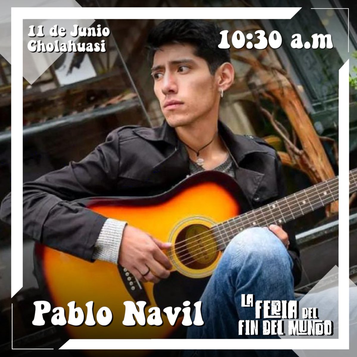 LFDFDM's tweet photo. Volvemos con nuestra amada feria, y este 11 de junio nuestra grilla de artistas inicia con #PabloNavil, que llega con un repertorio increíble para dar inicio está versión de #LaFeriaDelFinDelMundo https://t.co/t7b1EYqIwF