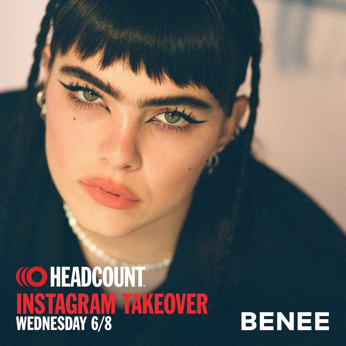 BENEE fans! @BENEEMUSIC will be taking over the HeadCount Instagram story Wednesday, June 8th from 2-6 PM EST! Follow us on Instagram @HeadCountOrg to see a typical day on tour with BENEE! 🎸 #benee #altpop #tiktok #Instagram #tourlife #concerts