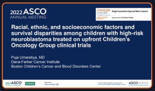 Absolutely fantastic presentations by rockstars @Lenkai12 &amp; <a href="/PujaUmaretiya/">PujaUmaretiya</a> examining disparities in #osteosarcoma &amp; #neuroblastoma, respectively <a href="/ASCO/">ASCO</a> #ASCO22 👏

Such incredible &amp; ⬆️ needed work. 

The future of research in #ChildhoodCancer is bright! 🌟 🌟

Cc: <a href="/DrHealthEquity/">Kira Bona, MD, MPH</a>