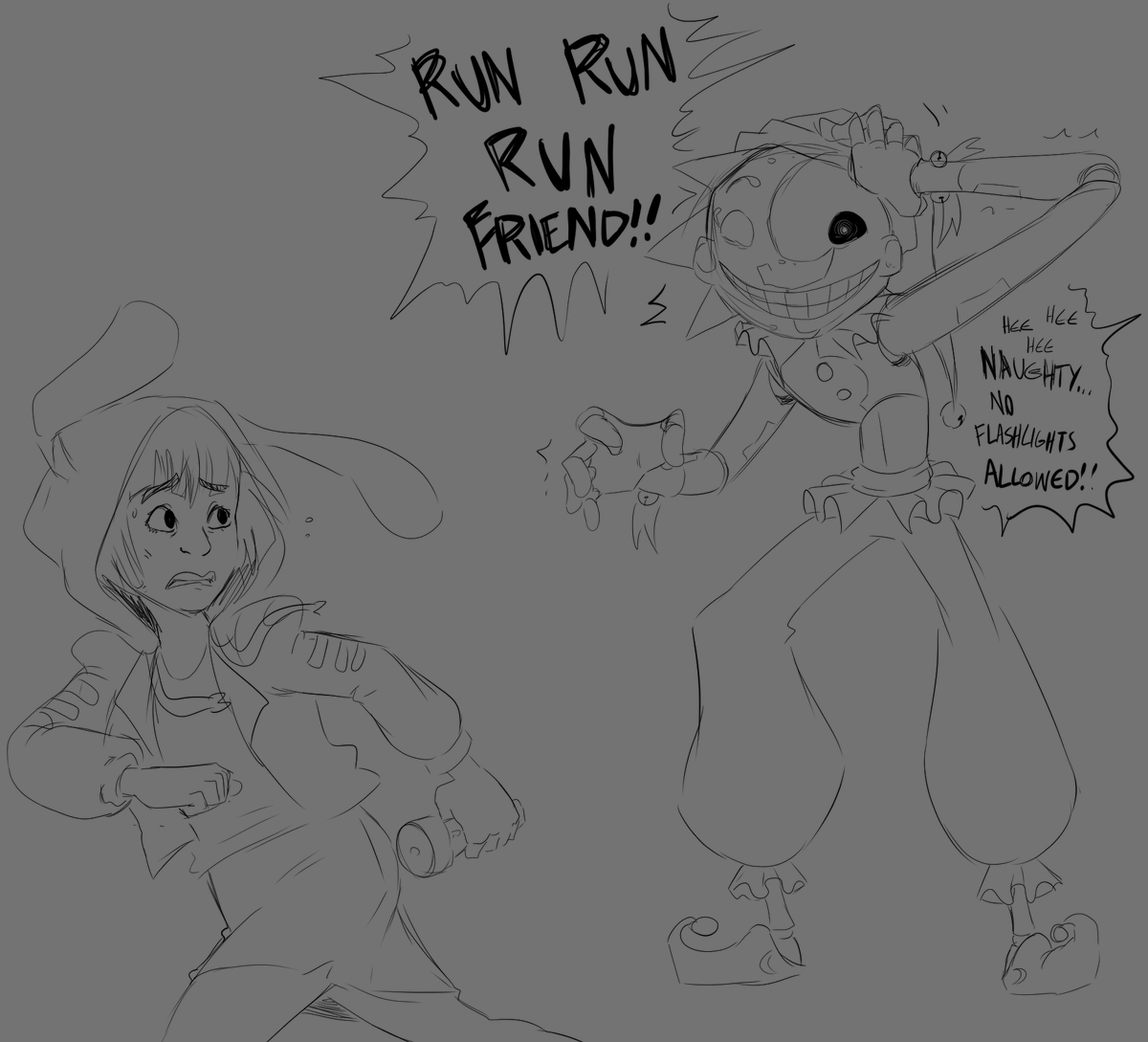 My friend and I both like Dead by Daylight, we both like Sun and Moon...we were creating fun little concepts on how they could work as a killer lol
Theres so much behind it, it's too much to list for a twitter post! But here's some old doodles I did for it 