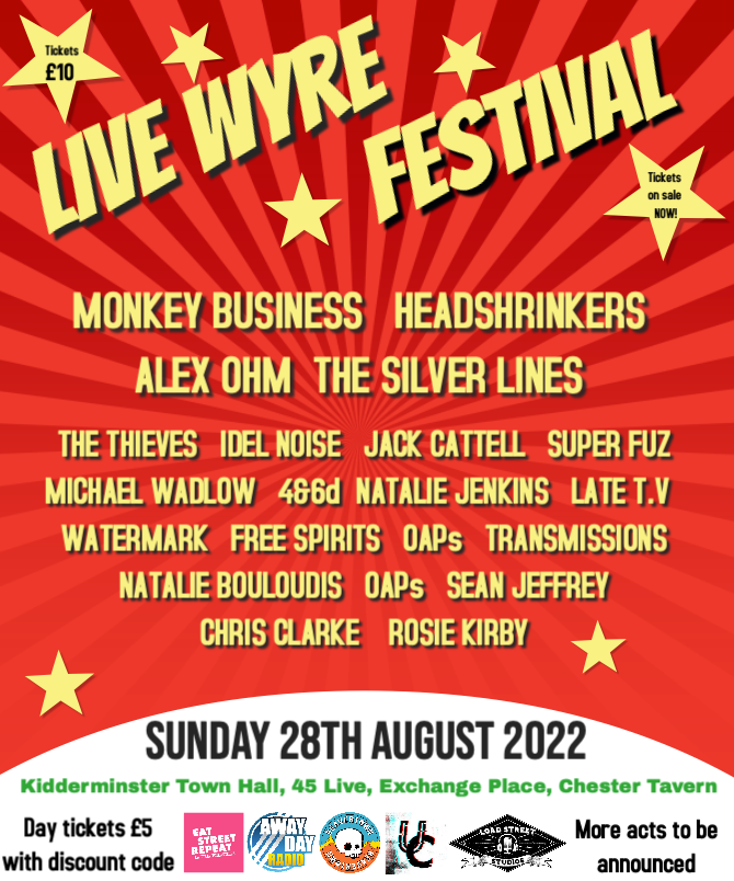 We're thrilled to announce we'll be playing the @FestivalWyre Festival on the 28th August! We will be sharing the stage with some great acts, so come on out this summer! Use our discount code 'Late' for 50% off tickets at the link: eventbrite.co.uk/e/live-wyre-fe…