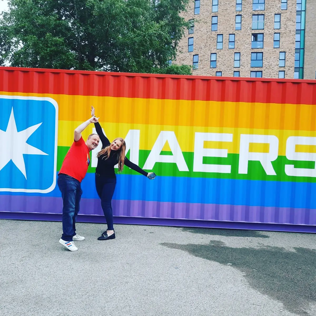 Our rainbow container came to visit us today! #maersk #diversityandinclusion #pridemonth #byyourside