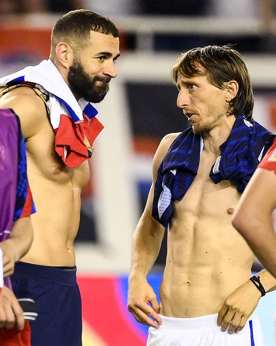 realmadrid's tweet image. 🇫🇷 @Benzema 🤝 @lukamodric10 🇭🇷
📍 #NationsLeague