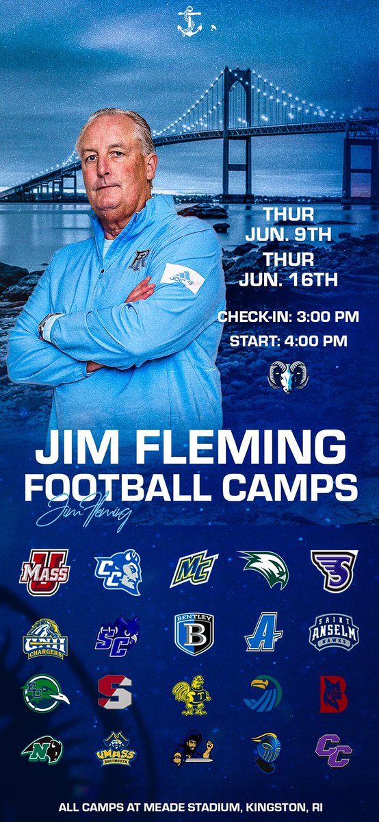 ‼️Come out and COMPETE‼️

The 2nd @CoachFlem Football Camp of the summer is taking place this Thursday at Meade🏟⭐️

Sign up ➡️ rhodeislandfootball.totalcamps.com or by clicking the link in the bio🔝

#3MoreFeet🐏⚓️🌊