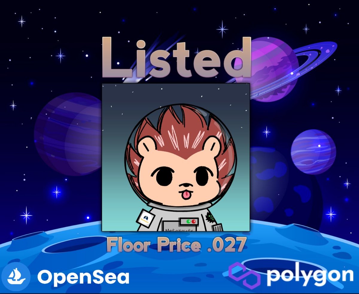 Everyone Go Check Out MetaNauts On OpenSea!!!

opensea.io/collection/off…

#NFTCommunity #NFTProject #Like #Follow #Retweet #OpenSea #Polygon