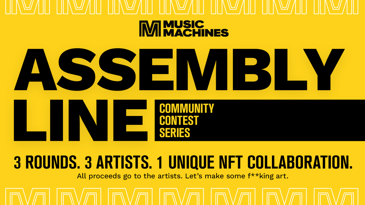 fullportphil's tweet photo. ⚠️⚠️⚠️ Welcome to the Assembly Line ⚠️⚠️⚠️

A new contest series by Music Machines that brings together audio and visual artists to create unique, collaborative and community-driven 1:1 NFT artworks.

Find details in Discord: https://t.co/EOuuEdpFjp https://t.co/u49gVYcRpL