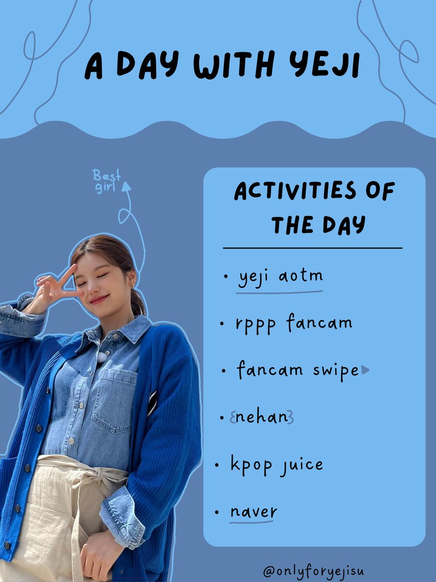 rybelu's tweet photo. 💙 • a day with yeji 
[@onlyforyejisu]

있지 예지 #예지 #있지 #있지예지 #YEJI @ITZYofficial https://t.co/VJlNEn5siI