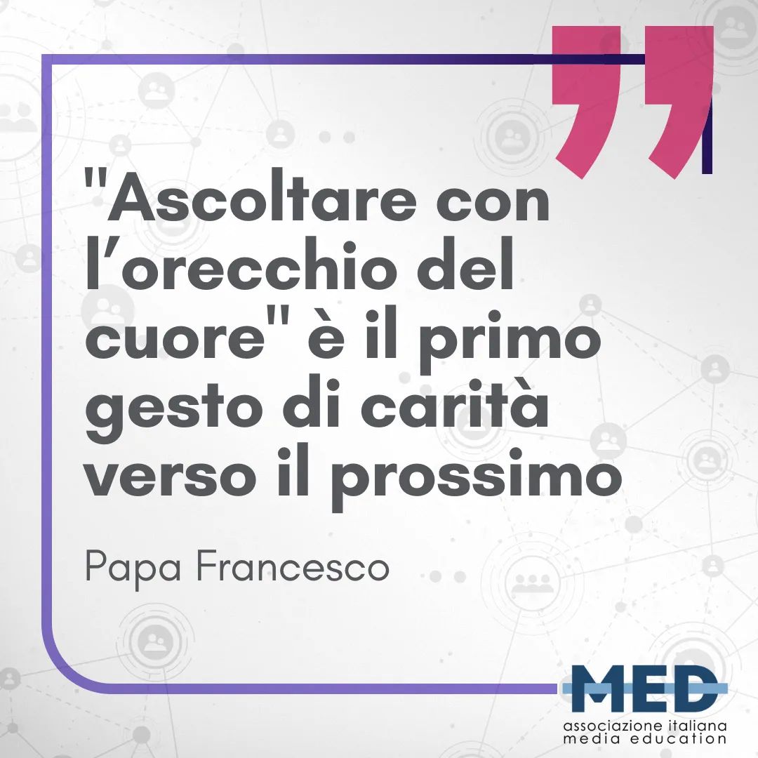 L'ascolto è proprio al centro delle tematiche della nostra prossima Summer School MED. Ti sei già iscritto?

⏰ Ricordati che hai tempo fino al 22 giugno e che puoi usufruire della tua Carta del Docente per coprire parte dei costi 

👉 medmediaeducation.it/summer-school/…