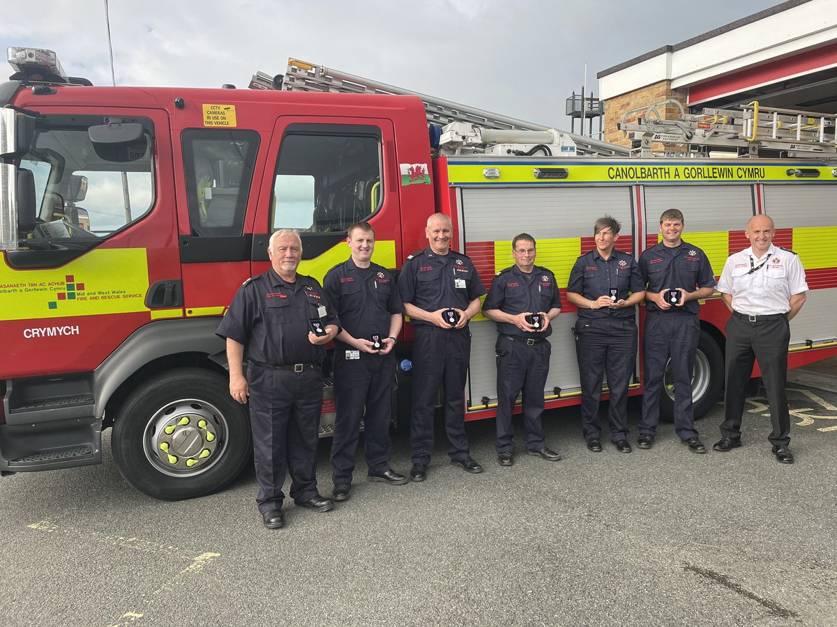 Tonight station manager Thomas presented the crew of crymych with their queen jubilee medals