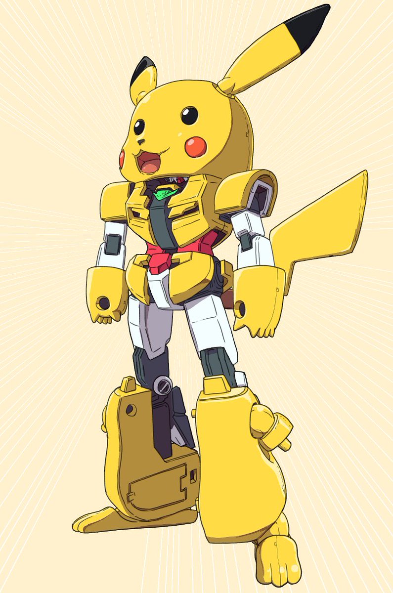 pikachu no humans robot solo mecha pokemon (creature) open mouth standing  illustration images