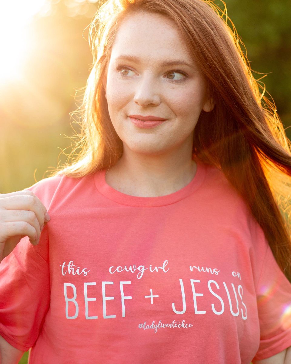 ladylivestockco's tweet photo. This Cowgirl Runs On Beef + Jesus
 
We are officially launching merch with a message and a mission. 10% of each purchase will go toward providing agricultural experiences to youth, AND you get to show your support for the industry through these custom tees. 😊
 
$18 + shipping https://t.co/ylpsXMTlmL