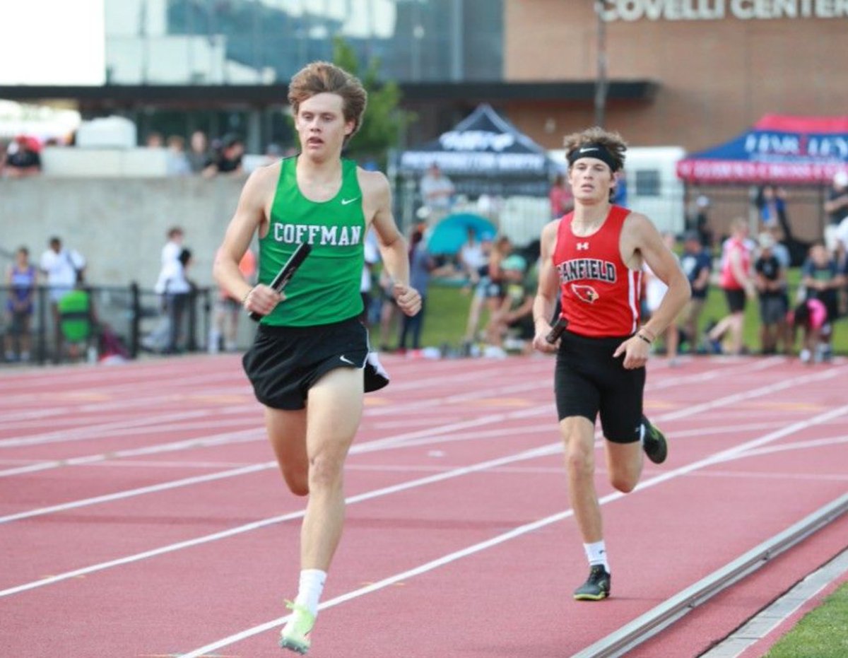 A big congrats to our Coffman distance boys this weekend on their state track meet performances:

The 4x800 team of Liam Shaughnessy, Noah Clemens, Isaac Frank, &amp; Will McGraw finished in 12th place!