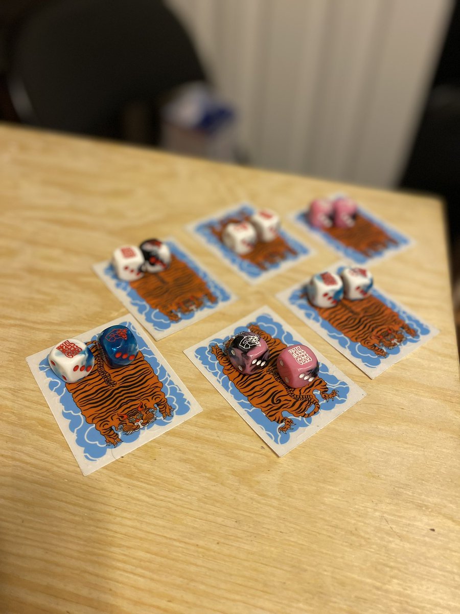 bornlostco's tweet photo. Head over to @hellyeahellcats Discord to play a little trivia game to win some dice and hellcats stickers https://t.co/cBxpng0w94