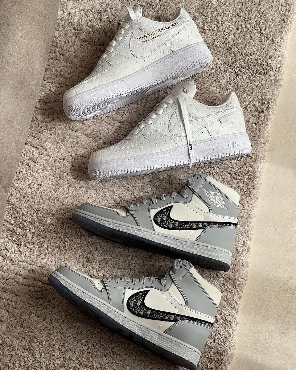 Ovrnundr on X: Louis Vuitton x Nike Air Force 1 by Virgil Abloh “White/ White” vs Dior x Nike Air Jordan 1. Which pair do you prefer 💭 Photo:  del.ten  / X