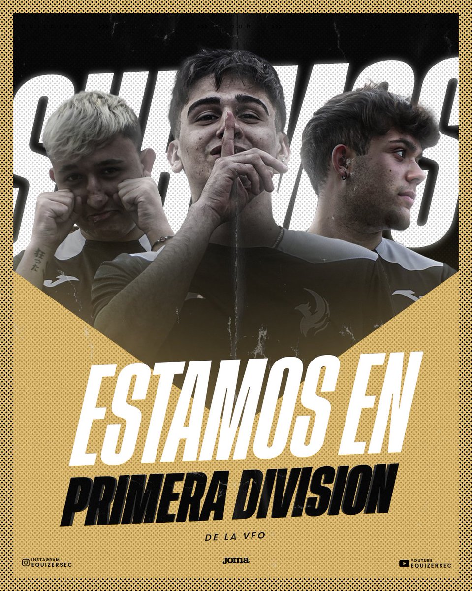 eQuizersEC's tweet photo. EQUIZERS, ES EQUIPO DE PRIMERA DIVISIÓN DE LA @VFOspain 🦅🏆

Y SOMOS LOS CAMPEONES DE LA SEGUNDA DIVISIÓN 🏆🖐️ https://t.co/NfmkXGuR49