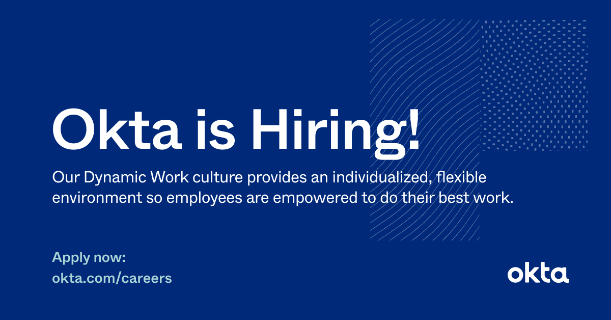 okta's tweet photo. What an incredible Q1 at Okta 🤩

65% revenue growth and 59% customer growth YoY. Oh, and we’re hiring! Find your next role: https://t.co/J8uH4CMIzR 

#lifeatokta #hiring https://t.co/hO2Vupwm75