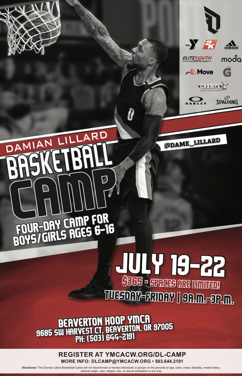If you’re a youth basketball coach at any level in the PNW and would like to work with me at my annual #LillardCamp (July 19-22), please fill out the attached paperwork and send it in. My camp director will be in touch.  📝 ymcacw-my.sharepoint.com/:w:/g/personal…