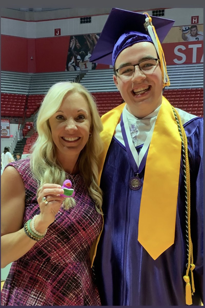 Pre-graduation fun! Our 2022 MCHS Valedictorian￼ “ducked me”! And it’s purple 💜#GoBearcats