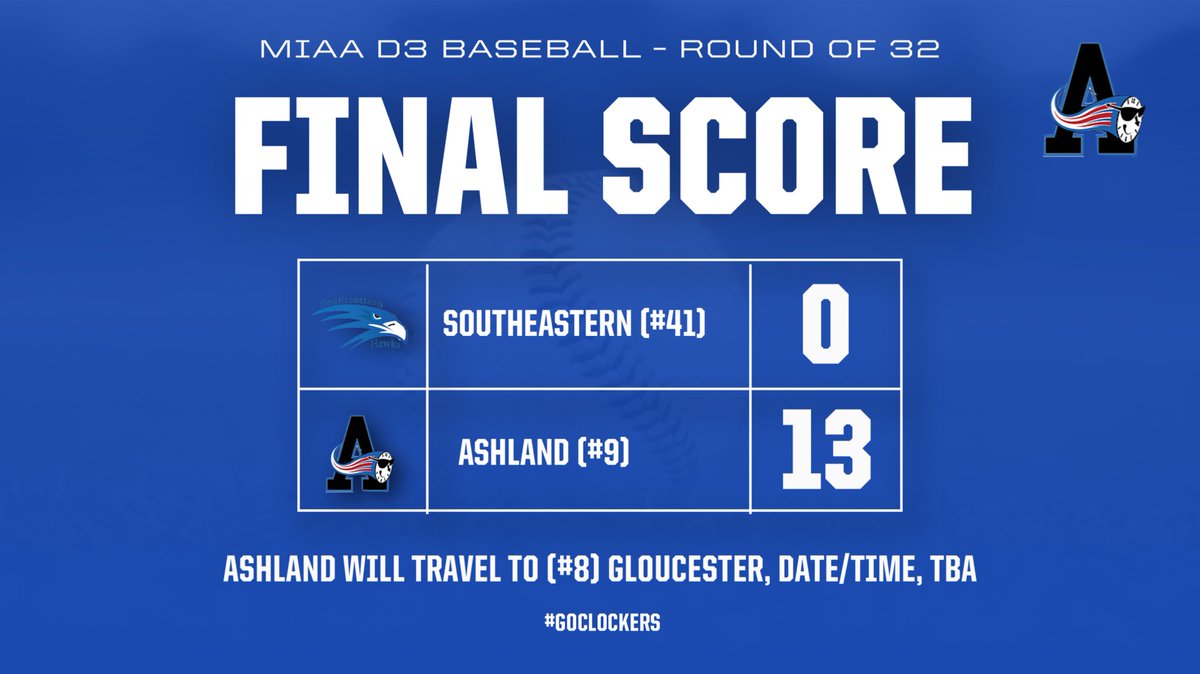 Baseball advances, defeating Southeastern 13-0 behind a combined shutout by Ty Letichevsky, Max Douglas and Jerry Judge. Connor Kramer went 3-4 (4rbi) and Luke Herter with a 💣in the 1st. GO CLOCKERS! <a href="/CoachMessAHS/">Matt Messer</a> <a href="/ClockerClub/">The Clocker Club</a> <a href="/ClockerNation/">The Clocker Crazies</a> <a href="/Kstcoeur/">Kelley St Coeur (she/her/hers)</a> <a href="/MrsELachapelle/">Erin Lachapelle (she/her/hers)</a>