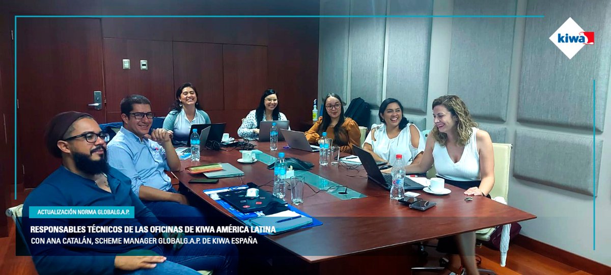 KiwaLatAm's tweet photo. Responsables Técnicos de las oficinas de Kiwa América Latina se reunieron con Ana Catalán, Scheme Manager GLOBALG.A.P. de Kiwa España, con la finalidad de actualizar los conocimientos sobre la normativa. #GLOBALG.A.P. #BuenasPracticasAgricolas https://t.co/XbefQzlKf8