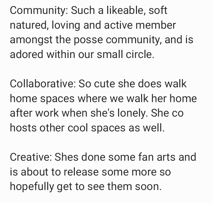 <a href="/ggDaydreams/">gigi | daydreams😴.eth</a> I'd love to nominate <a href="/NFTEYONCE/">NFTEYONCÉ</a>