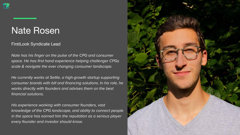 <a href="/RosenZone/">Nate Rosen</a> is now apart of the FirstLook Syndicate Team! 

We are pulling together our first deal soon, stay tuned! 

Are you an investor? Join us here 👉 angel.co/s/firstlook/In…