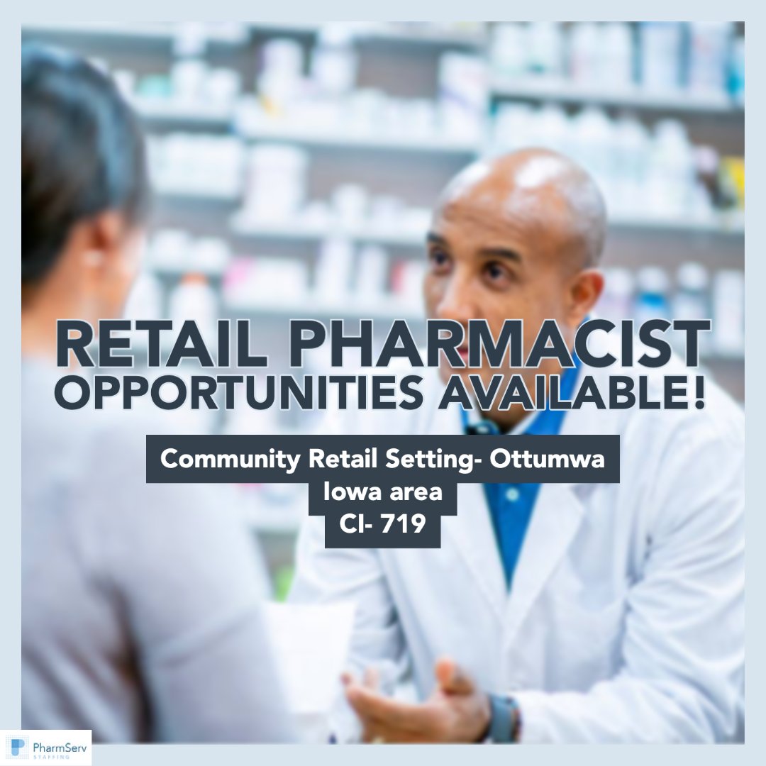PharmServ's tweet photo. Retail Pharmacist Opportunities Available! Coverage needed June 9, 10, 13, 14, 16, and 20! 

Apply online at https://t.co/ftPPc1Tkst if interested or need additional information.  
Call or email us if you are already in the PharmServ network. https://t.co/e1xH74mmZa