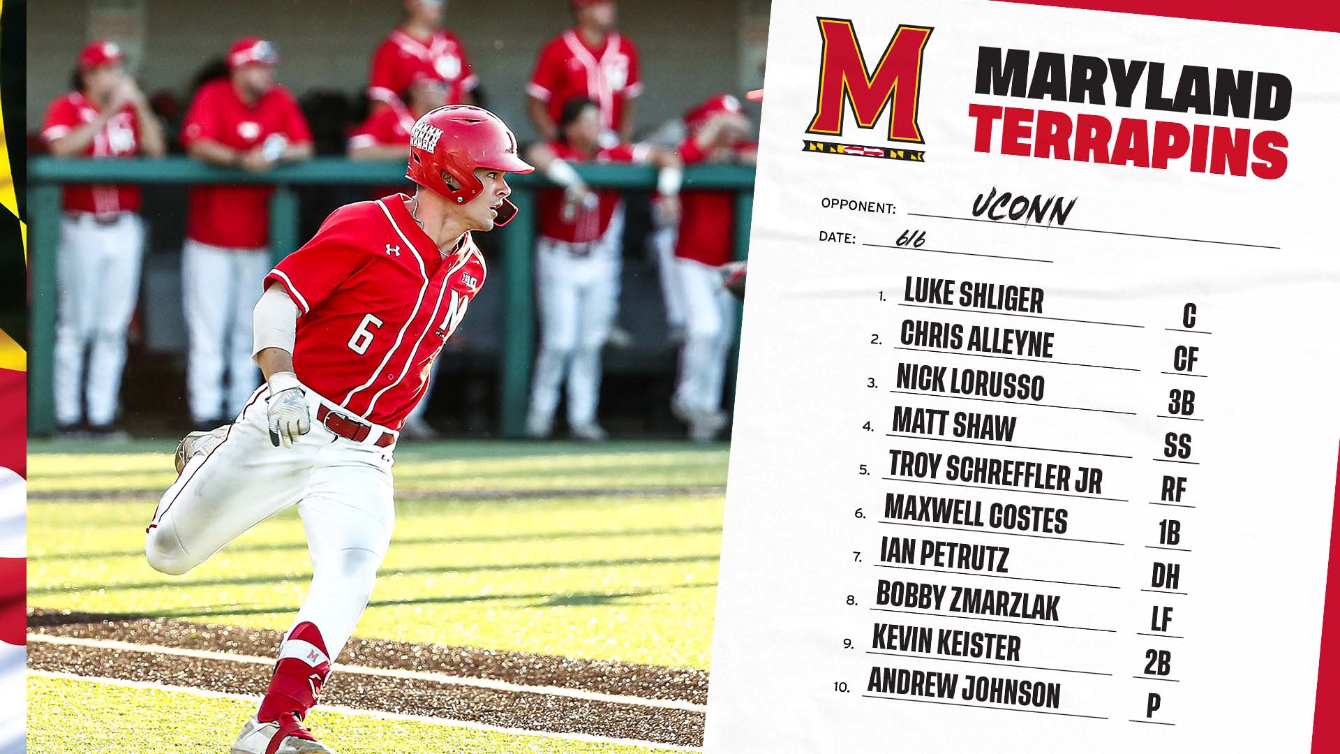 Maryland Baseball on Twitter "College Park Regional Final lineups for