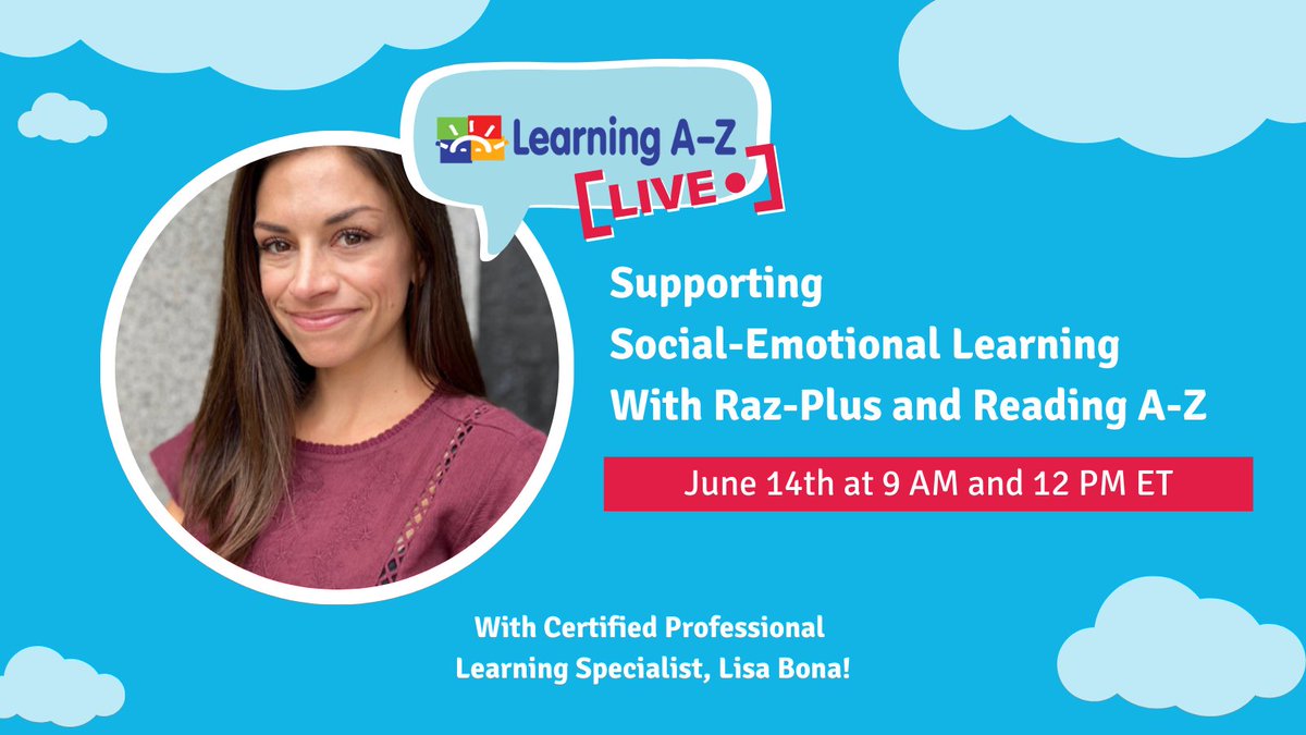 LearningAtoZ's tweet image. 🚀 Hi, #teachertwitter 👋 It's time to save your spot for #LearningAtoZLive! ➡️  bit.ly/3GD7uTF

🚀 Learn how to support Social-Emotional Learning with #RazPlus and #ReadingAtoZ!

#education #teachertwit #livewebinar #SocialEmotionalLearning #LearningAtoZ
