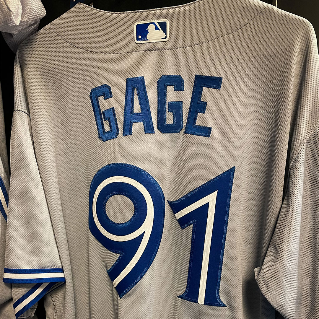 blue jays game used jersey