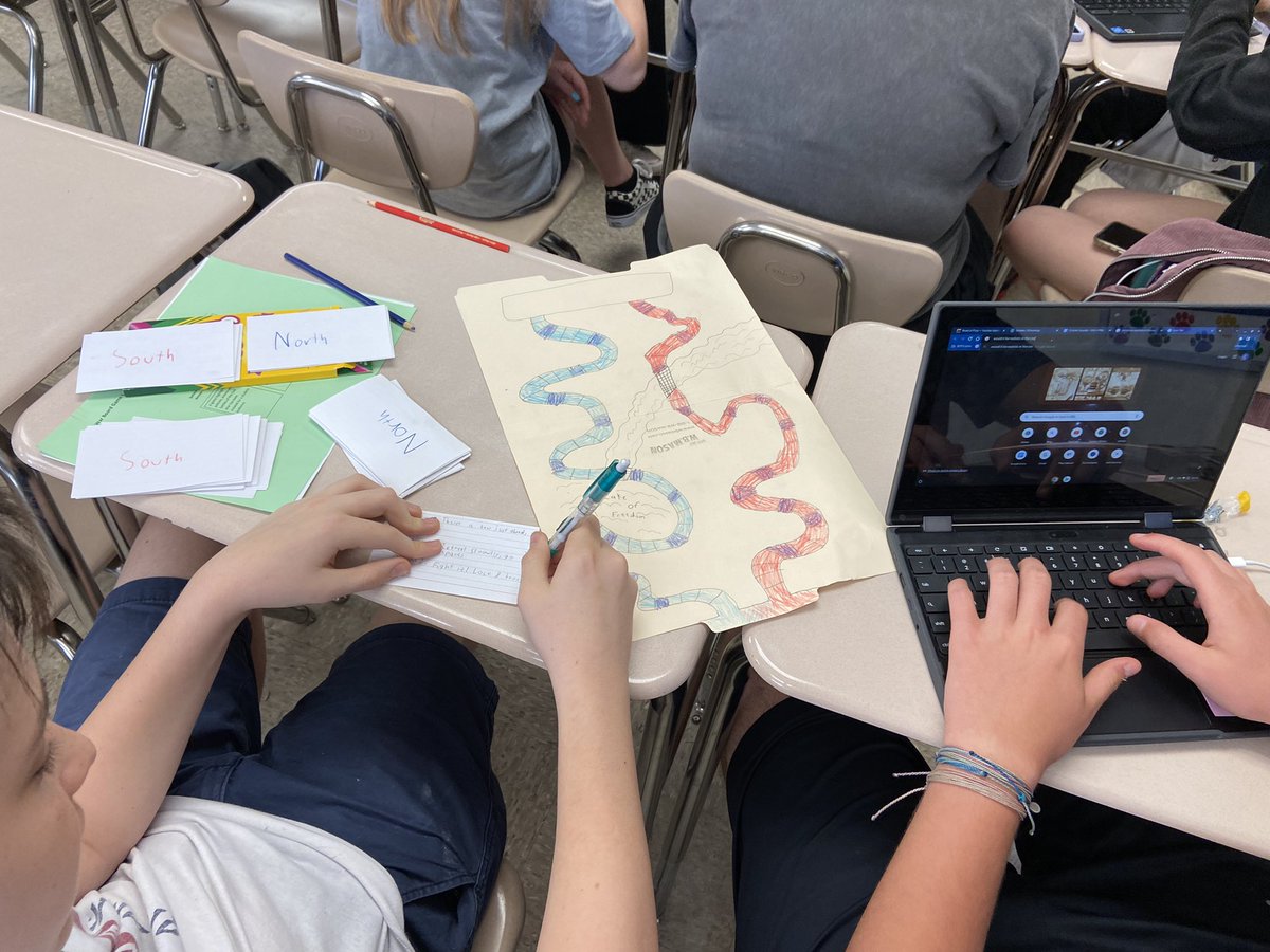 Day 2 of creating a Civil War themed board game. Great questions were asked and students dove deeper into the topic so they can add historically accurate info to the games!