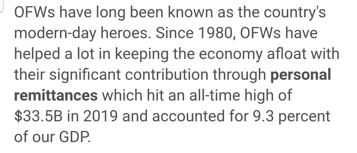 dor_danielle's tweet photo. @Jaycee086468132 @Bella646585401 Before you belittle our modern-day heroes Jaycee, matuto kang magresearch. If you are already working dapat alamo ang basic about economy, unless you're just one of those talangka  na puro dada at inggit sa katawan. https://t.co/ROz5GOPCaN