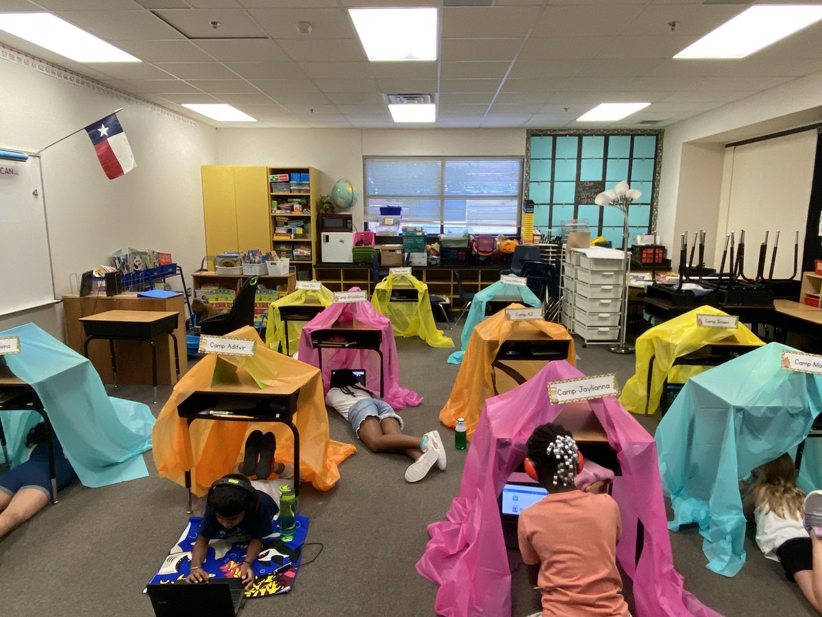 kluvv2's tweet photo. Camp theme this week at Summer School…They loved getting to work in their “tents” I ❤️ getting to work with the littles again 😊😊😊 https://t.co/bxd9uanoqJ