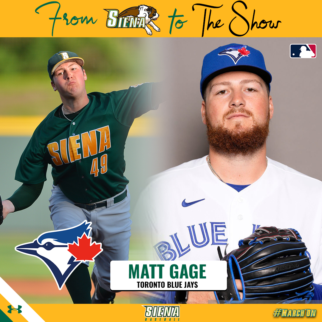 SienaSaints's tweet photo. 🚨 BREAKING 🚨

Former @SienaBaseball star Matt Gage has been activated by the #BlueJays

Gage is seeking to become the fifth Siena player to appear in a @MLB game, and first since John Lannan with the @Mets in 2014

Good luck, Matt‼️

#MarchOn | #FromSienaToTheShow | #NextLevel https://t.co/C26g1IQ8WJ
