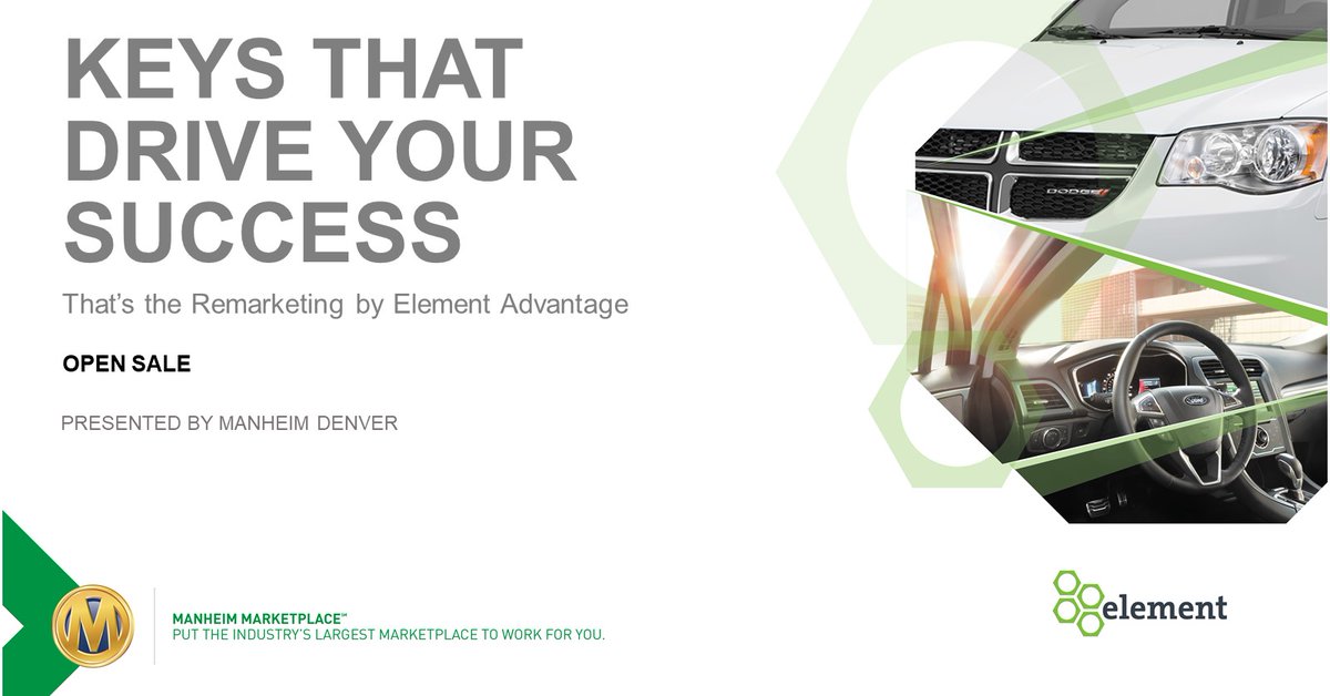 ManheimDenver's tweet image. Element has the key to drive your success. This Wednesday at 9 am in lane 7. Preview Inventory -&amp;gt; bit.ly/Element6-8