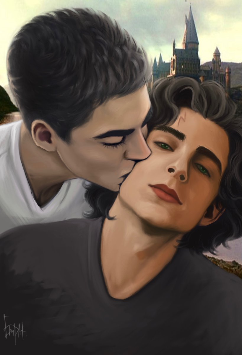 Tom Riddle &amp; Harry Potter, Hogwarts, June 1944
________________
Timetravel AU, Tomarry

ᴛᴀɢs: #empat_art #harrypotter #herofiennestiffin  #timotheechalamet #tomarry #lordvoldemort #tomriddle #voldemort #гаррипоттер #воландеморт #томриддл #волдеморт