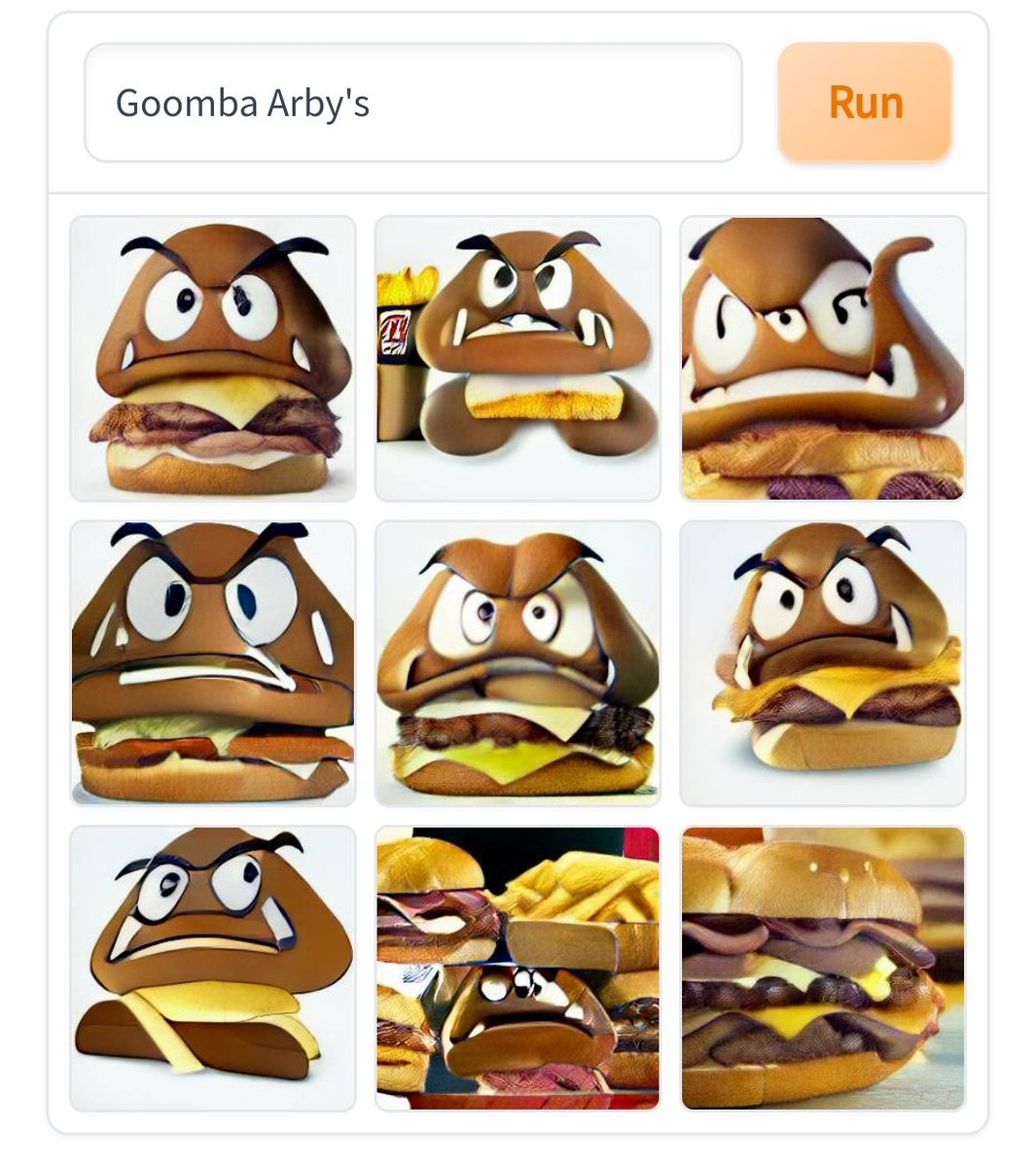 KirbyCheatFurby's tweet photo. GOOMBA SANDWICHES https://t.co/gTcaBacr5W