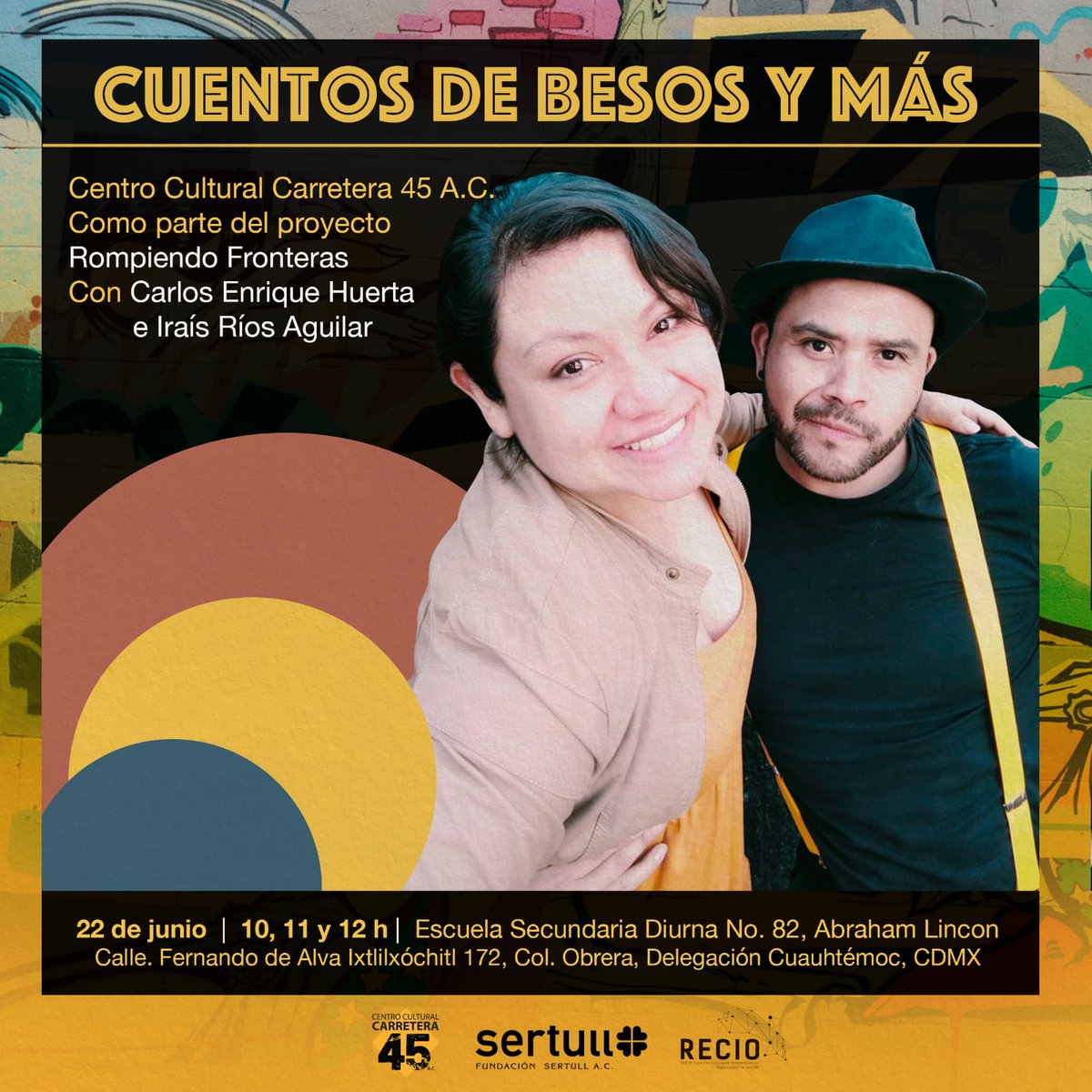 ¡Seguiremos #RompiendoFronteras ! 🎭

Con la tarea de seguir promoviendo las Artes Escénicas, ¡Daremos 3 funciones en la Secundaria Diurna No. 82! Promoviendo así el teatro a los jóvenes. 🎭🤩

#Carretera45 #teatrocdmx #recio #sertull #culturamexicana