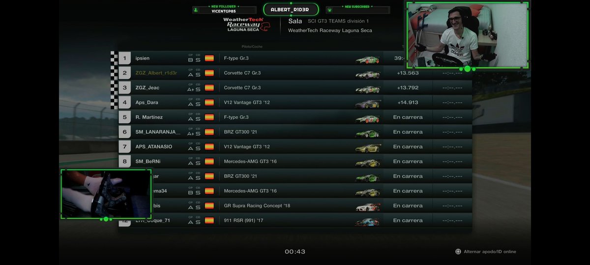 Let's go <a href="/ZGZRallyTeam/">ZGZ RALLY TEAM Simracers</a> 1 carrera del campeonato SCI
1. <a href="/JoseRiveraMar13/">Jose Rivera - ipsien</a>
2. <a href="/AR1d3r/">Albert_r1d3r</a>
3. <a href="/jesulinn/">Jesus Alcubierre</a>
5. @rodrimart3300 
Grande equipo todos en el top 5!!!!