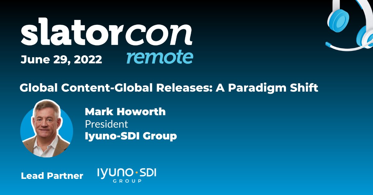 iyunohq's tweet image. Iyuno-SDI President, Mark Howorth, will be speaking at SlatorCon Remote on June 29! To register, visit    

slator.com/event/slatorco…
#Slator #SlatorCon