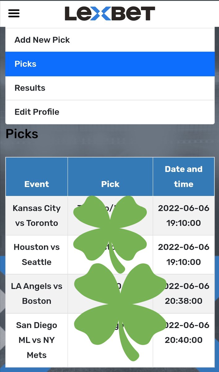 ARPicks_'s tweet photo. Tengo los Picks listo de la #MLB Publicados para esta noche en @LexbetD 🍀🍀..

Registrarte con mi código de descuento y recibe todos los picks de los mejores.

CODIGO: AR-LEX https://t.co/Msu5NucOpd