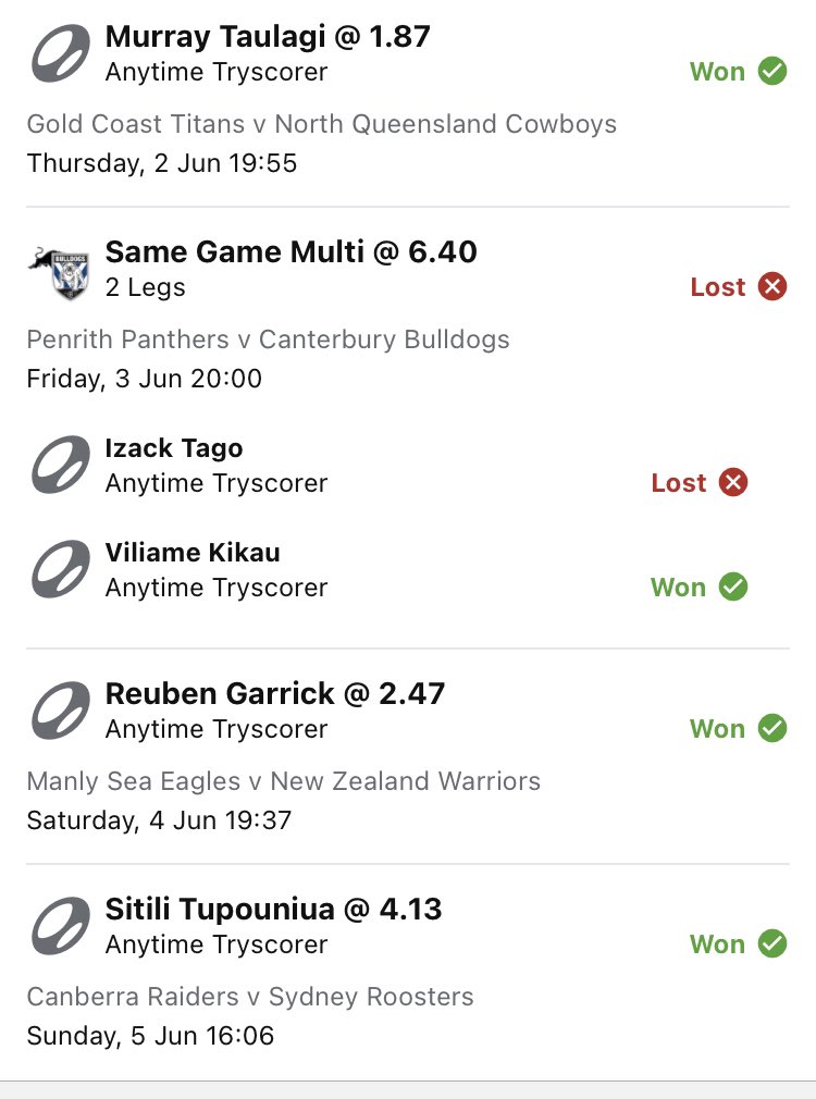 MattyRBannister's tweet photo. @PenrithPanthers @sportsbetcomau huge thanks to the bunker for this one…. $6100 🥹. https://t.co/NeOe1RFOTB