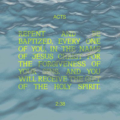 mclay007's tweet photo. #NewProfilePic. “Peter replied, “Repent and be baptized, every one of you, in the name of Jesus Christ for the forgiveness of your sins. And you will receive the gift of the Holy Spirit.”
Acts 2:38 NIV https://t.co/7rIZvR1YhF