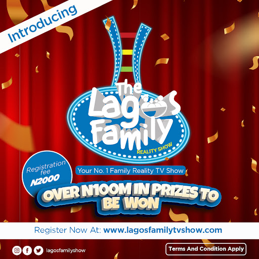 lagosfamilyshow's tweet photo. The Lagos Family Reality TV Show
36 families, 13 weeks
One winning family.
The winning family gets 50,000,000 Naira and an SUV.
To register visit https://t.co/wM2Js5BlZb
#lagosfamilyshow #lagosfamily #ourtribeourvibe #9jafamily https://t.co/SXnVpyp17B